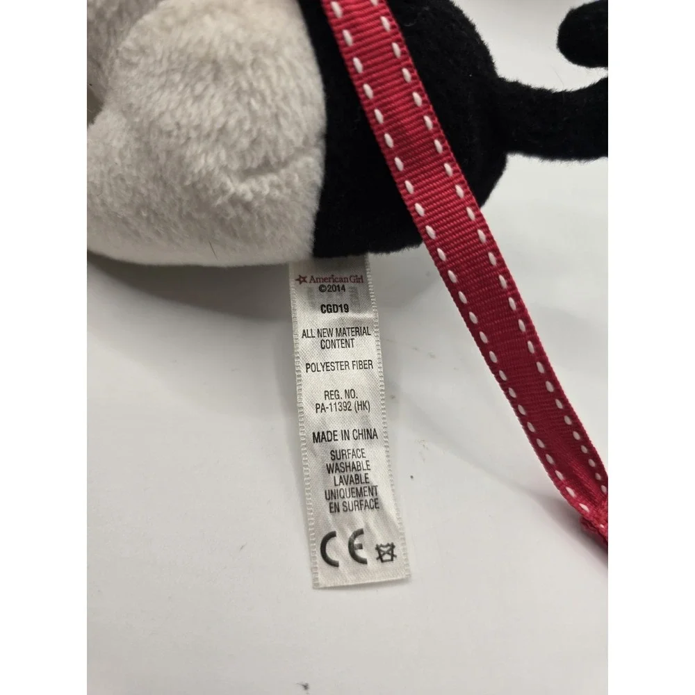 American Girl Doll Grace Puppy Dog Bonbon French Bulldog Plush Red Leash Toy 6